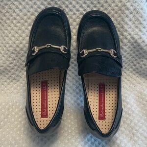 Classic Black Loafers with Silver Accent